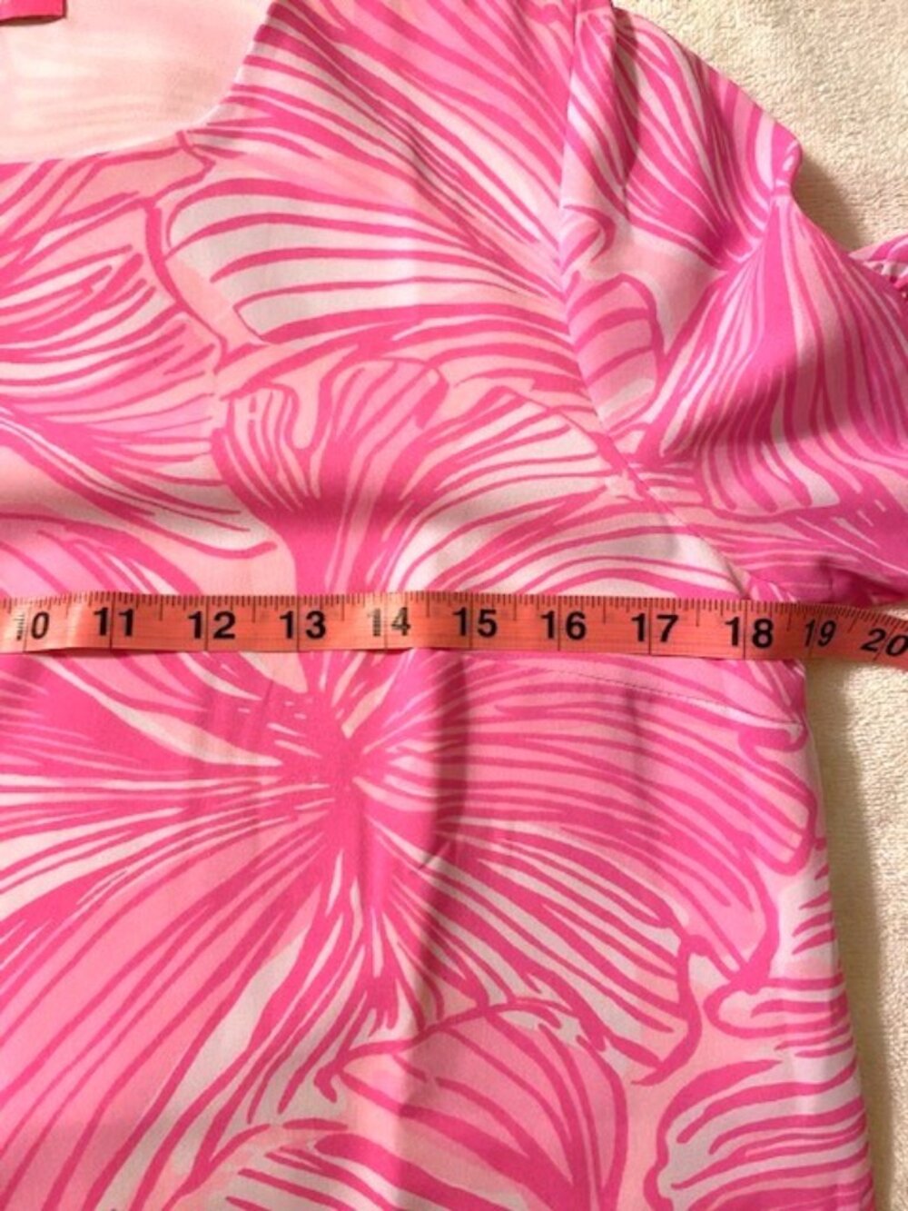 Lilly Pulitzer Pink Top Darlah Floral Ruffle Sleeve Summer Top Relaxed Fit XS - Picture 10 of 11